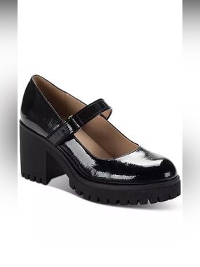 NWOT Padmaa Classic Mary Jane Platform Heels - Black Patent